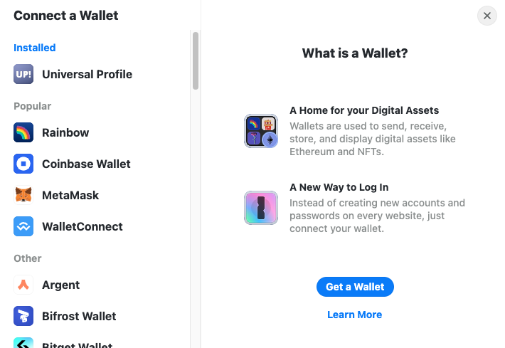 When using RainbowKit, the UP Browser Extension will show up in the list of wallets.